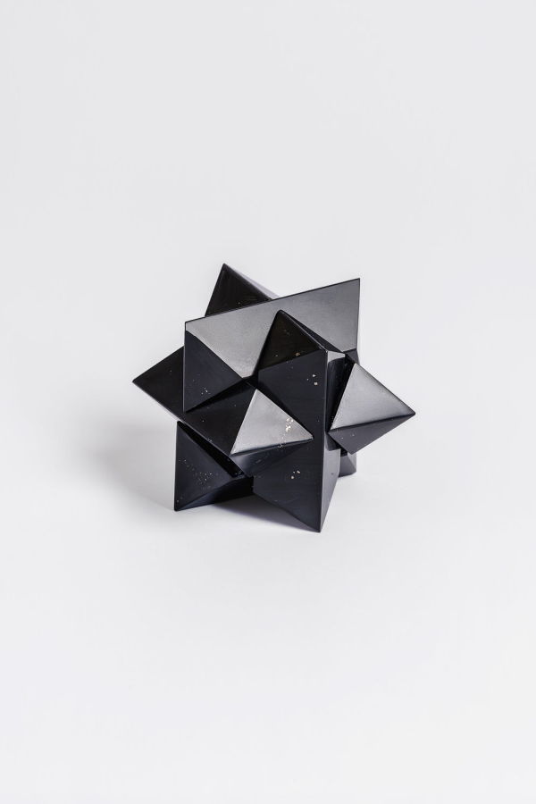 Handcrafted Burr Star | 3D Gemstone Puzzle | Black Onyx