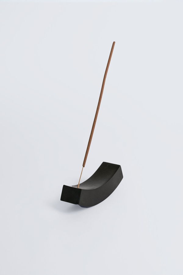 Smile Gemstone Incense Holder - Black Onyx