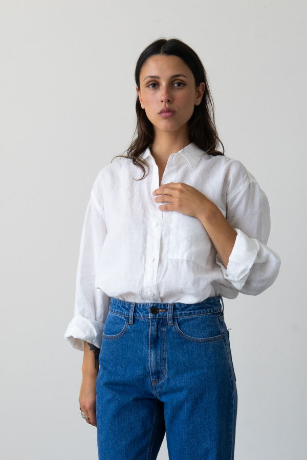 Waltz Oversized Linen Button-Up Shirt