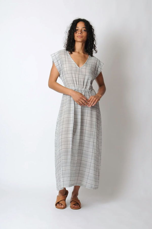 Conifer Summer Dress - White Plaid