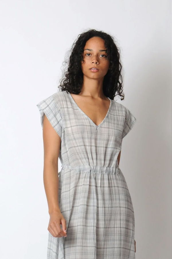 Conifer Summer Dress - White Plaid