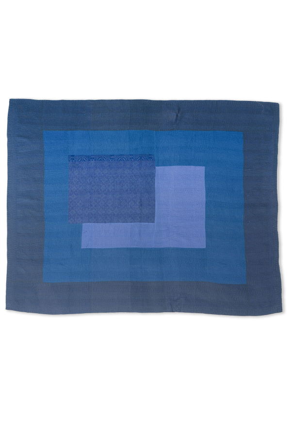 Maison Mieko Landscape Fray Patch Vintage Kantha Throw - Navy