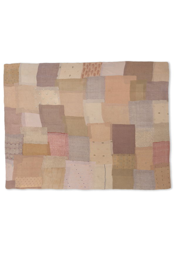 Maison Mieko Mosaic Fray Patch Vintage Kantha Throw - Mushroom