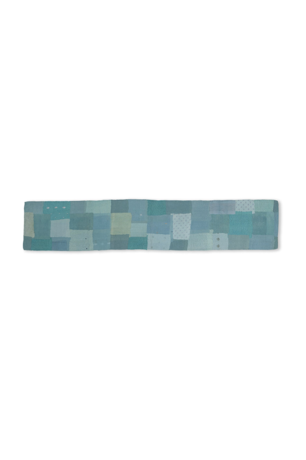 Maison Mieko Mosaic Fray Patch Vintage Kantha Runner - Cornflower