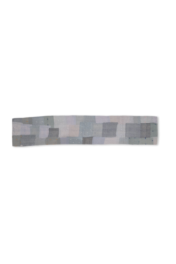 Maison Mieko Mosaic Fray Patch Vintage Kantha Table Runner - Hydrangea