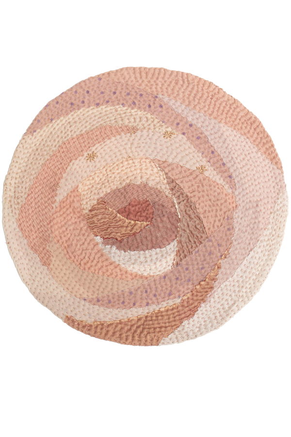 Maison Mieko Set of 2 Fray Patch Kantha Placemat - Ash Rose