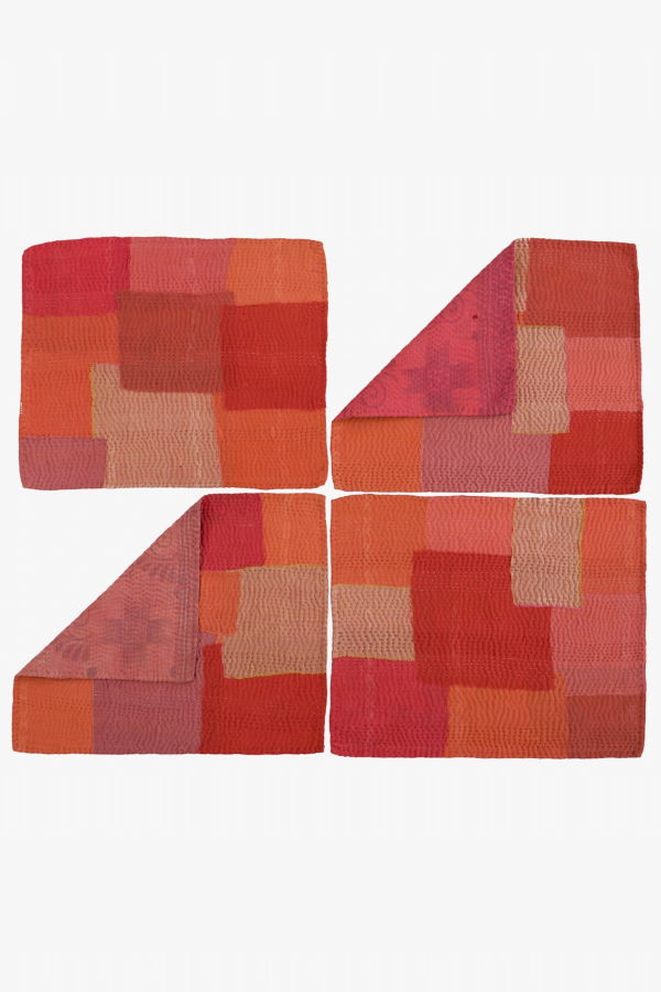 Maison Mieko S/2 Mosaic Fray Patch Vintage Kantha Placemat