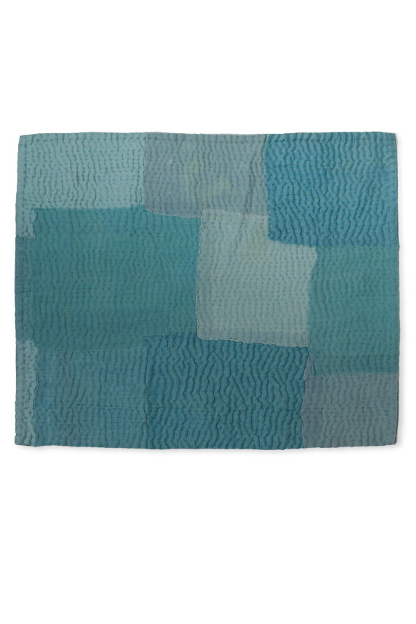 Maison Mieko S/2 Mosaic Fray Patch Vintage Kantha Placemat - Cornflower