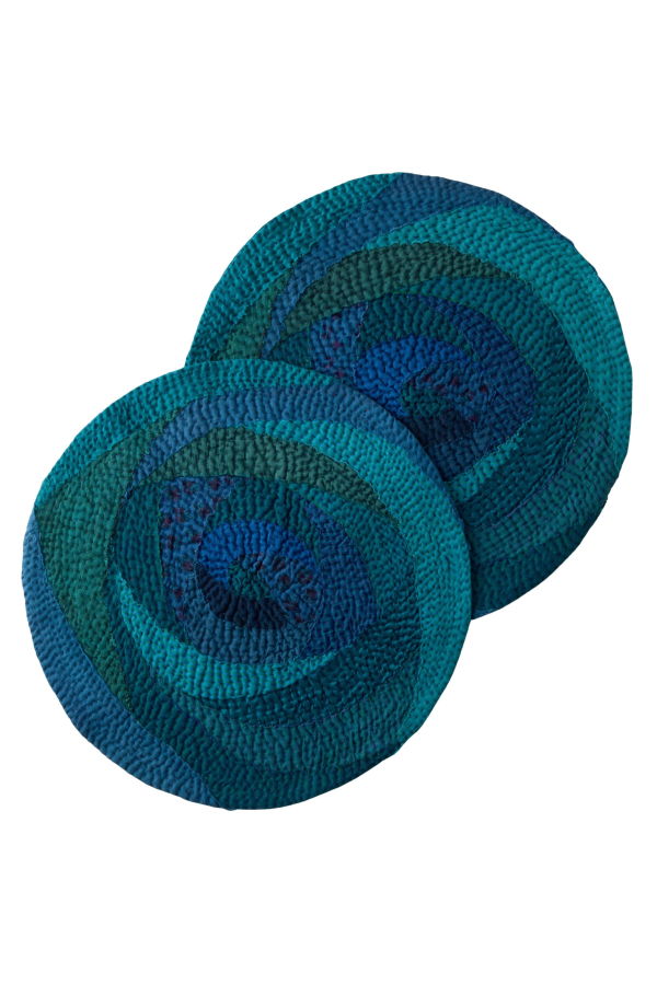 Maison Mieko S/2 Night Sky Fray Patch Rose Placemat