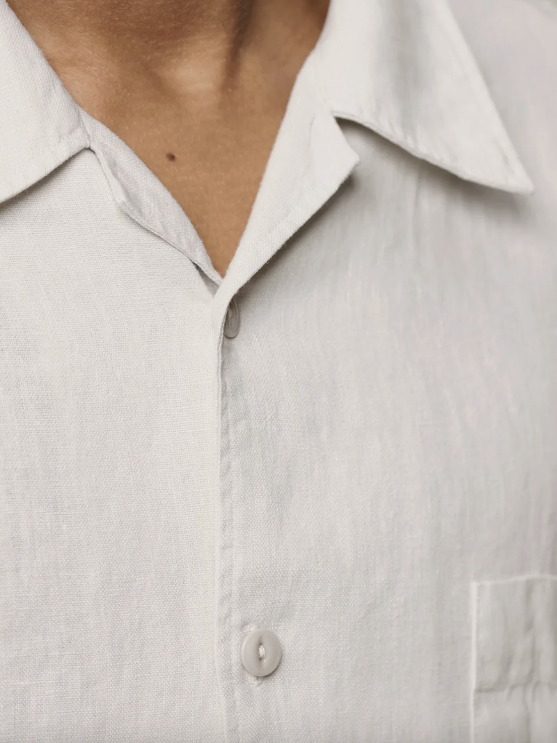 Merz b. Schwanen Organic Linen Bowling Shirt