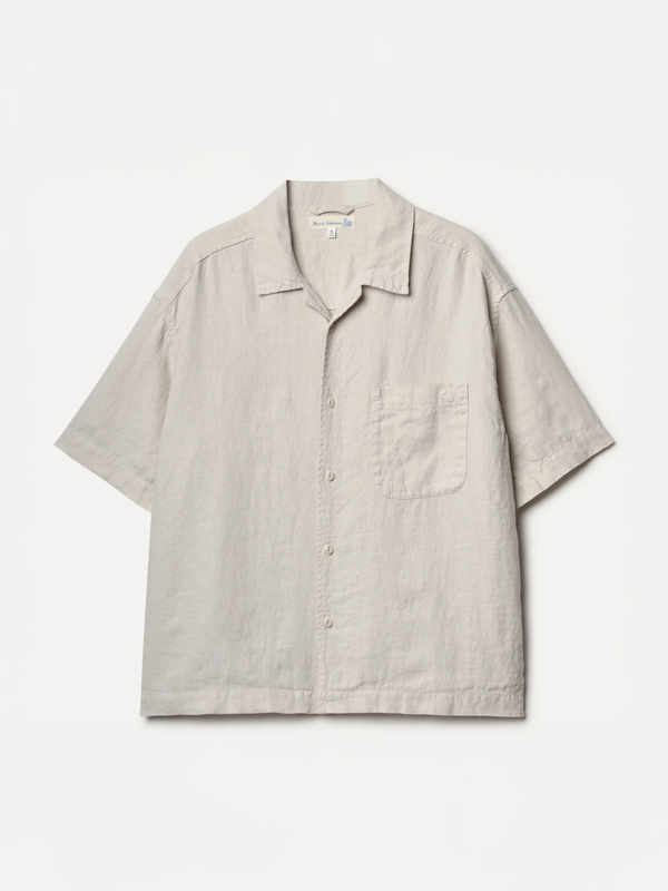 Merz b. Schwanen Organic Linen Bowling Shirt