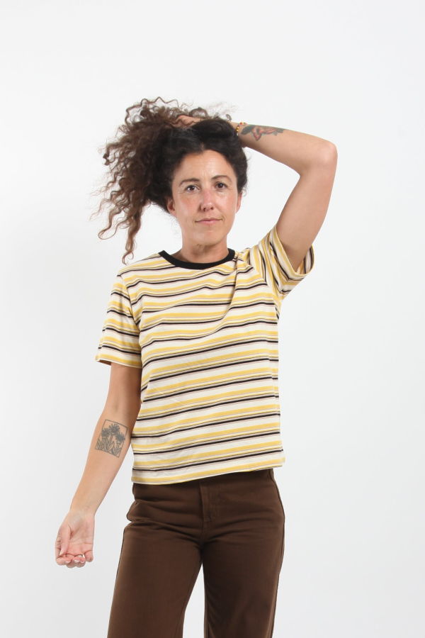 Gravel & Gold Rockaway Tee - Goldfinch Stripe