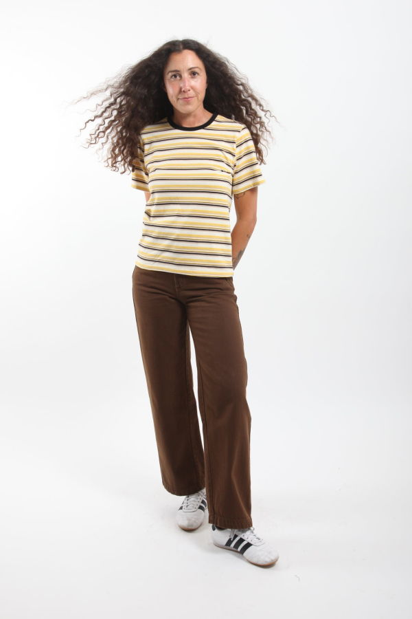 Gravel & Gold Rockaway Tee - Goldfinch Stripe