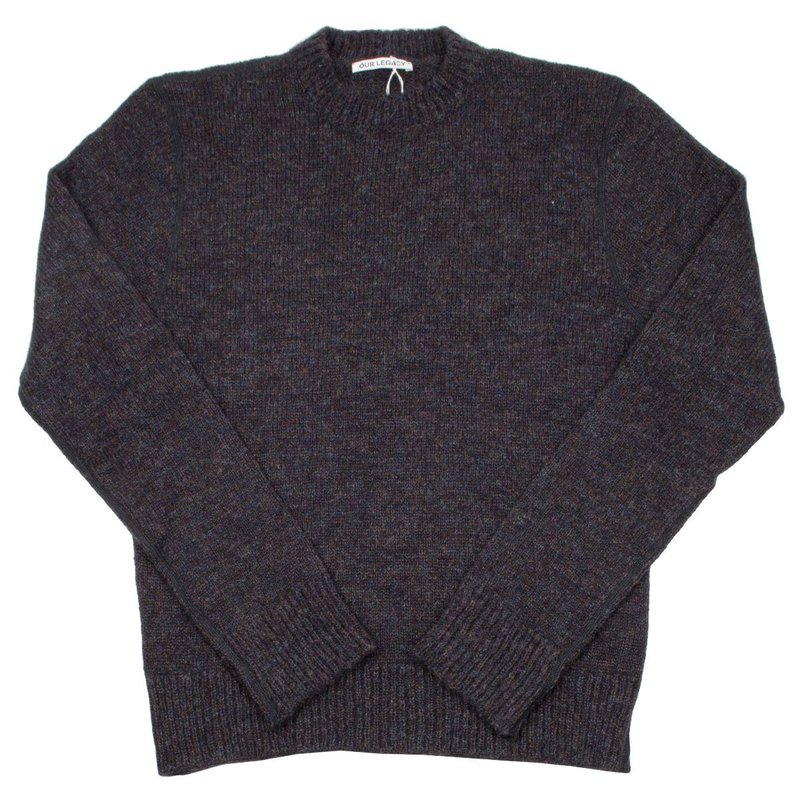 Our Legacy Base Roundneck Sweater - Tweed Black | Garmentory