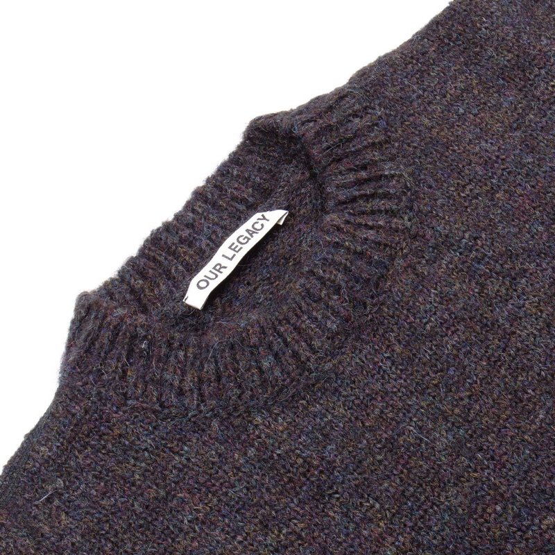 Our Legacy Base Roundneck Sweater - Tweed Black | Garmentory