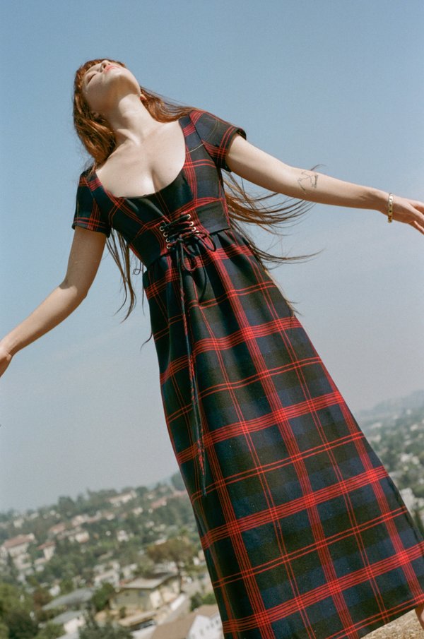 Priscavera Belted Tartan Dress - Angus | Garmentory