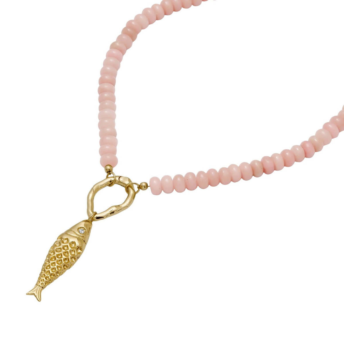 Katie Dean Jewelry Opal Fish Necklace - Blush - Image 1 of 3