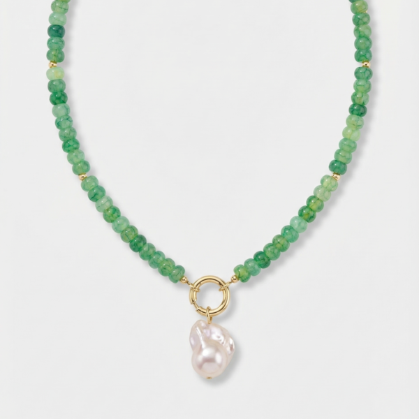 Katie Dean Jewelry Goddess Pearl Necklace - Green Katie Dean Jewelry Goddess Pearl Necklace - Green