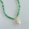 Katie Dean Jewelry Goddess Pearl Necklace - Green - Thumbnail 2