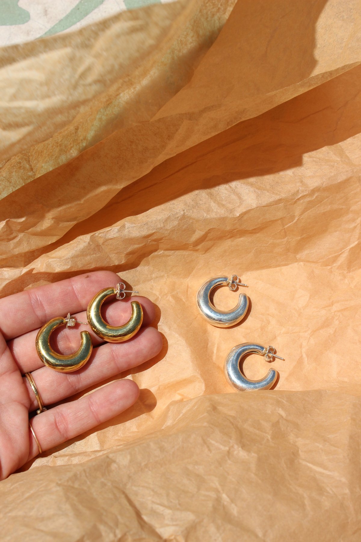 Leigh Miller Brass Bubble Hoops - Image 1 of 3