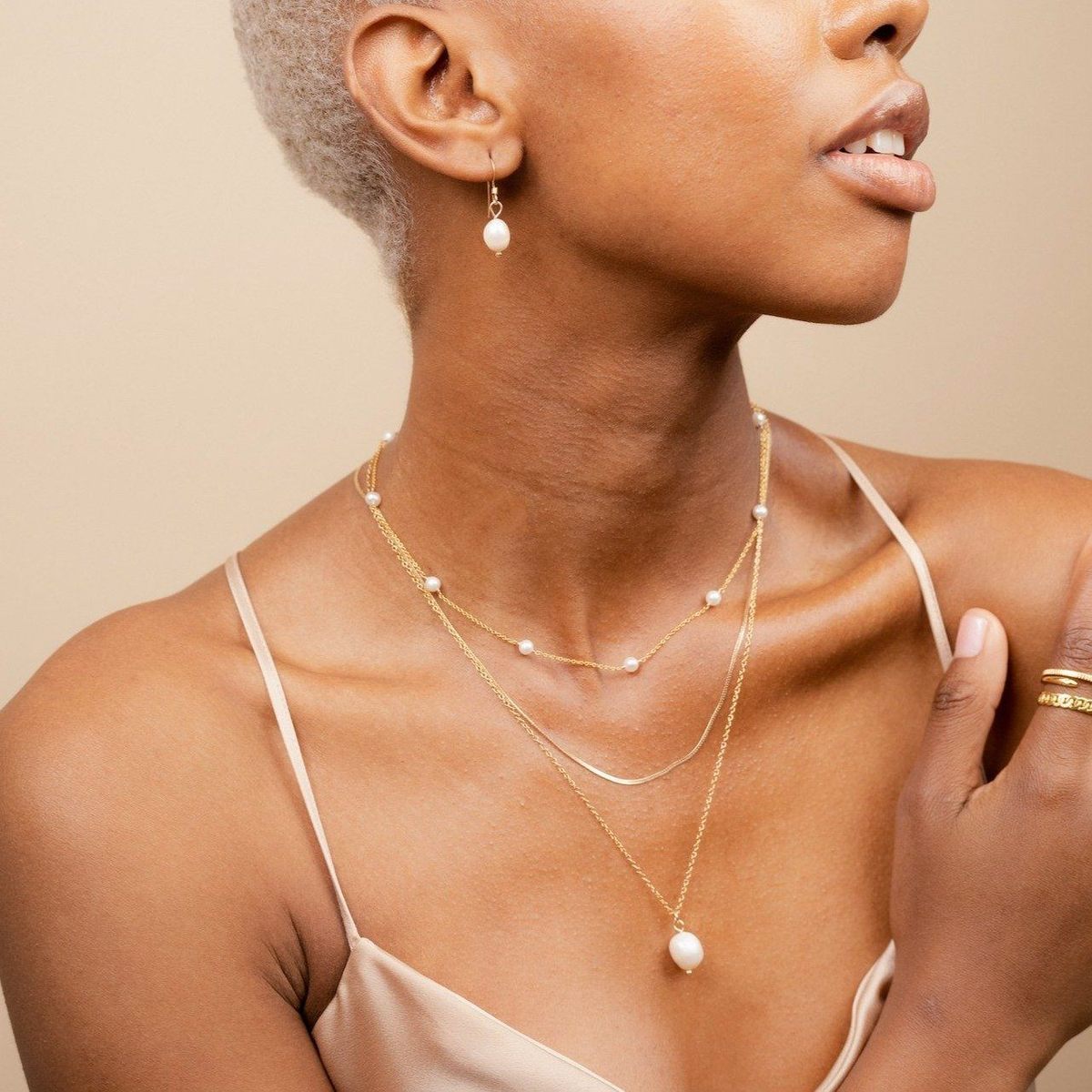 Katie Dean Jewelry Long Pearl Pendant Necklace - Gold - Image 4 of 6