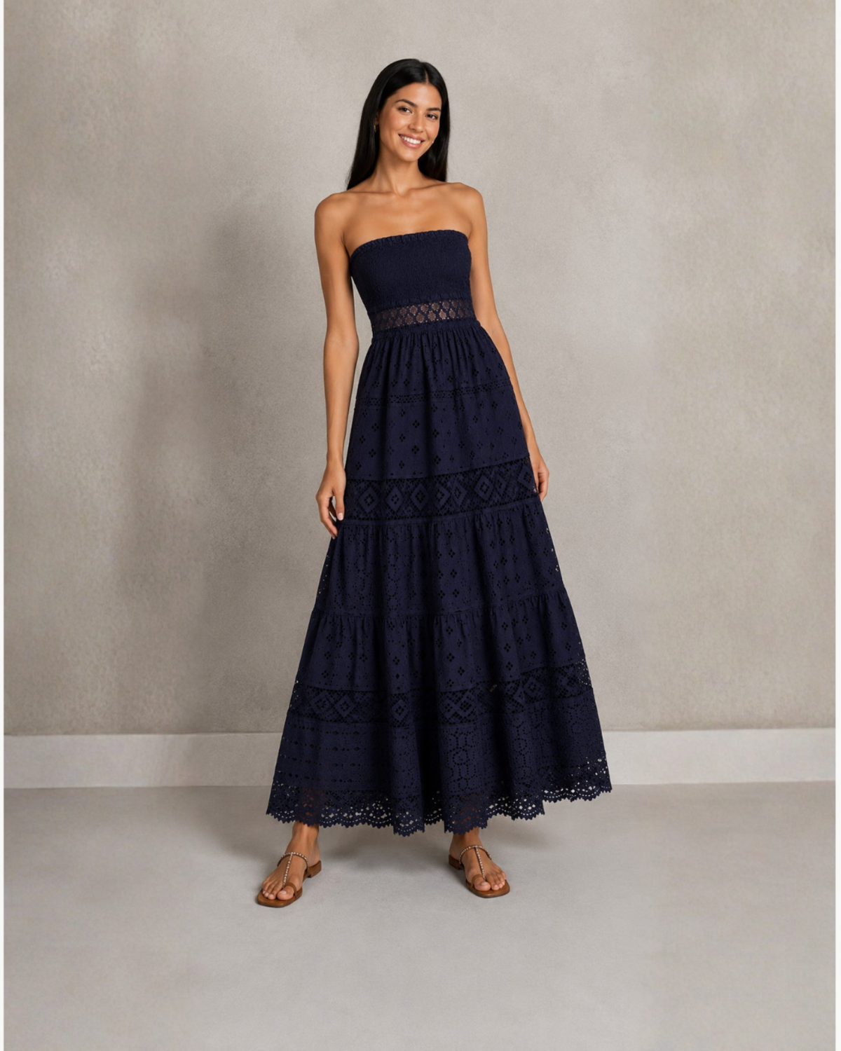 TEMPTATION POSITANO Tahina Dress - Navy - Image 2 of 3