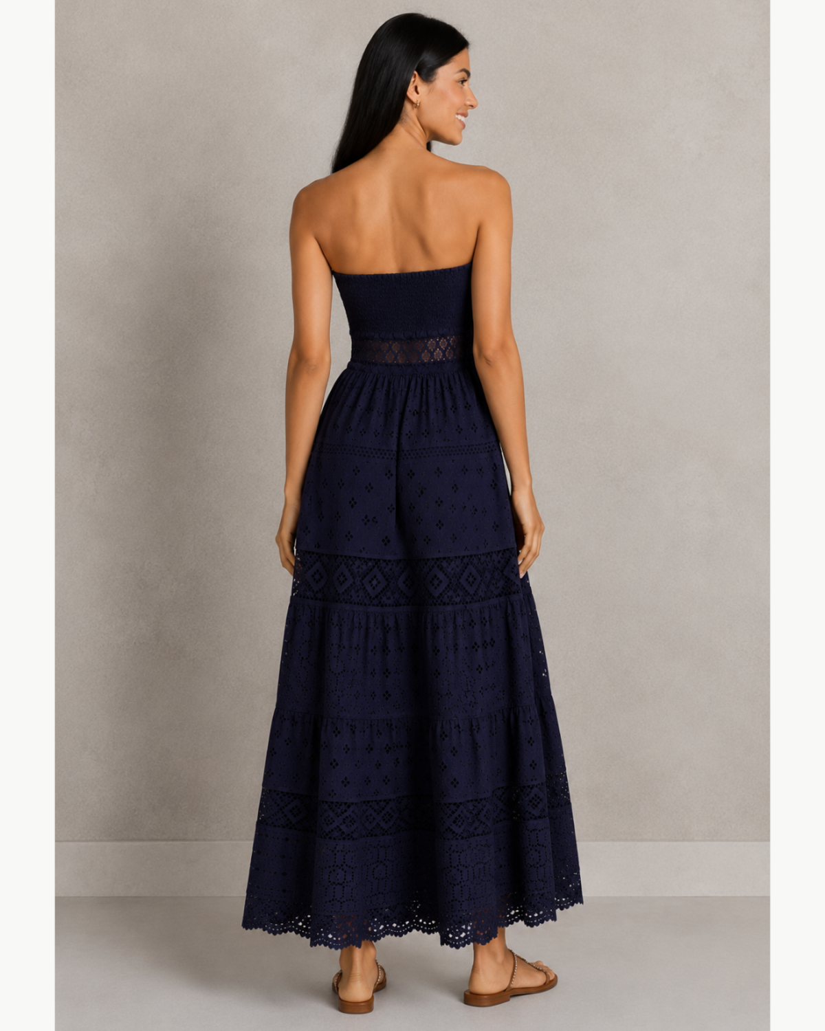 TEMPTATION POSITANO Tahina Dress - Navy - Image 3 of 3