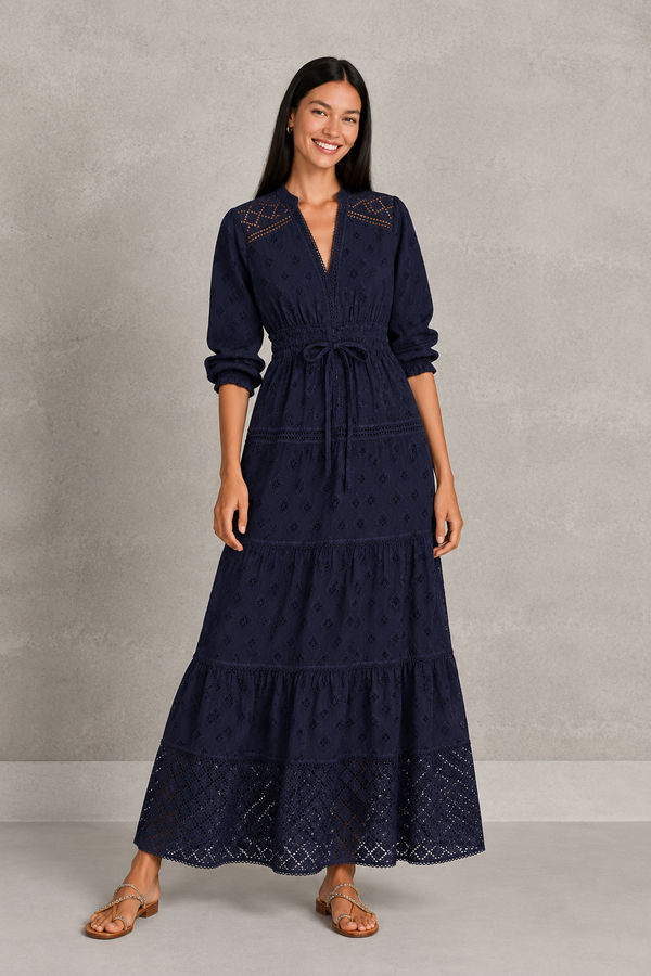 TEMPTATION POSITANO Vaniglia Dress - Navy