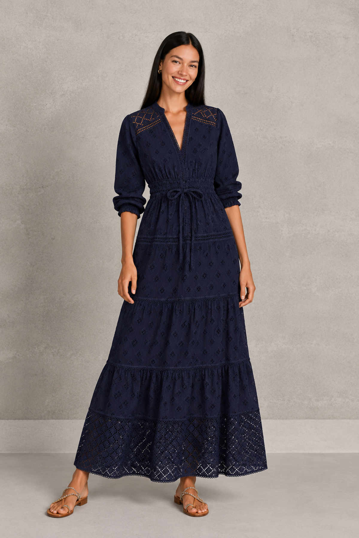 TEMPTATION POSITANO Vaniglia Dress - Navy - Image 2 of 3