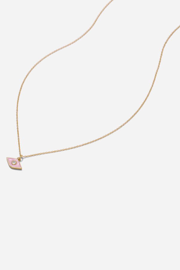 Katie Dean Jewelry Pink Evil Eye Necklace