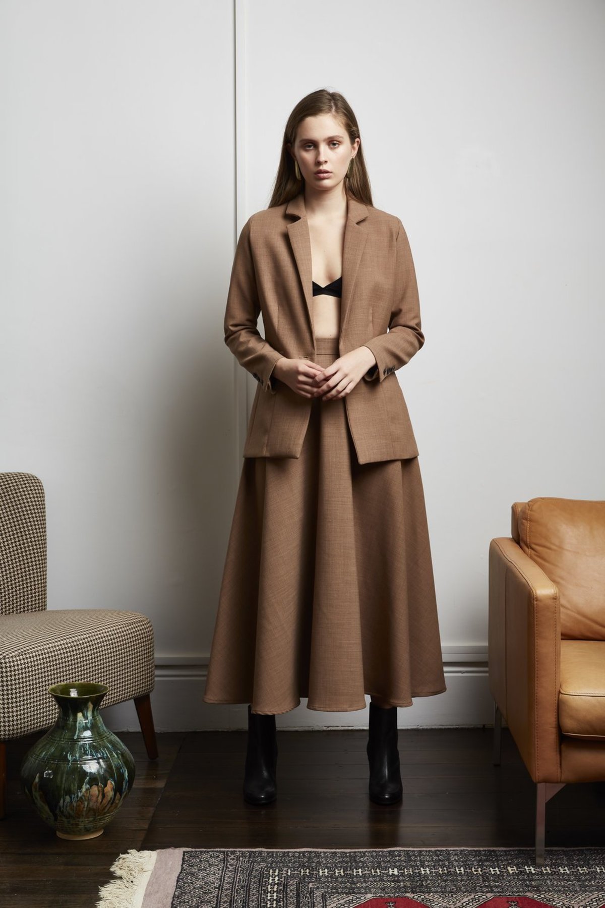 Mina Isik Skirt -Brown - Image 1 of 3