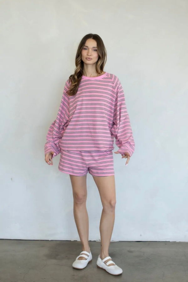 Azalea Elise Striped Lounge Set