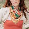 Matty Miller Studio 100% Silk Scarf: Cactus Garden - Desert Botanical Pattern - Thumbnail 5