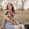 Matty Miller Studio 100% Silk Scarf: Cactus Garden - Desert Botanical Pattern - Thumbnail 7