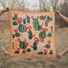 Matty Miller Studio 100% Silk Scarf: Cactus Garden - Desert Botanical Pattern - Thumbnail 8