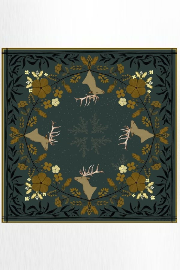 Matty Miller Studio Haven Golden Wildflowers & Elk Scarf