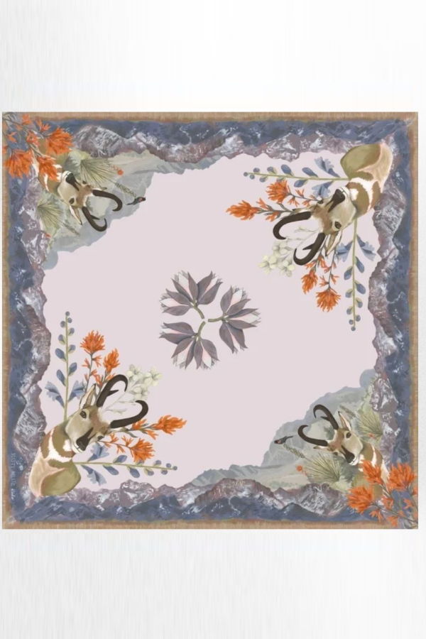 Matty Miller Studio 100% Silk San Luis Landscape Wildlife Floral Scarf