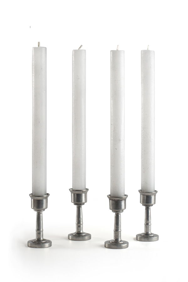 Thumbprint Artifacts Luma Afrika Frosted 9" Tapers 4 Pack Candles - White