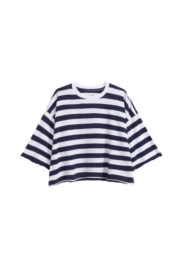 Frank & Eileen Presley Oversized Crop SS Tee - Nautical Stripe