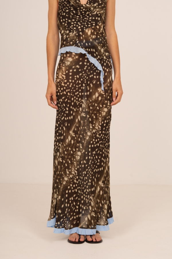 Carmensays Ice Noir Animal Print Skirt