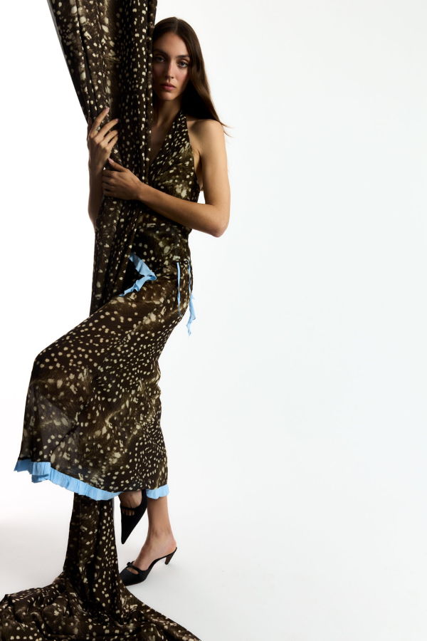 Carmensays Ice Noir Animal Print Skirt