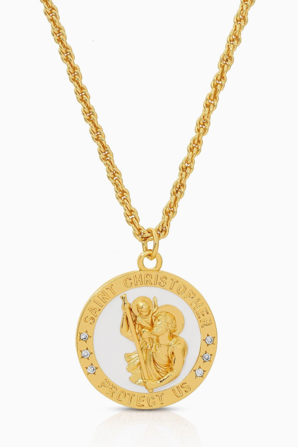 JOY DRAVECKY JEWELRY Saint Christopher Necklace - Gold