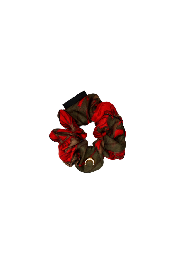 MARINE SERRE Upcycled Silk Scarves Scrunchie - Multicolor