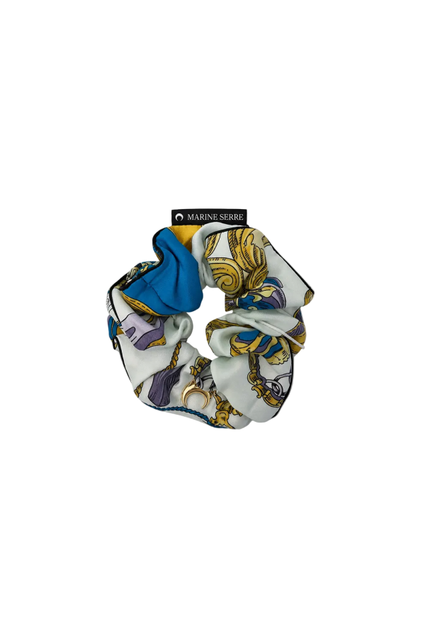 MARINE SERRE Upcycled Silk Scarves Scrunchie - Multicolor