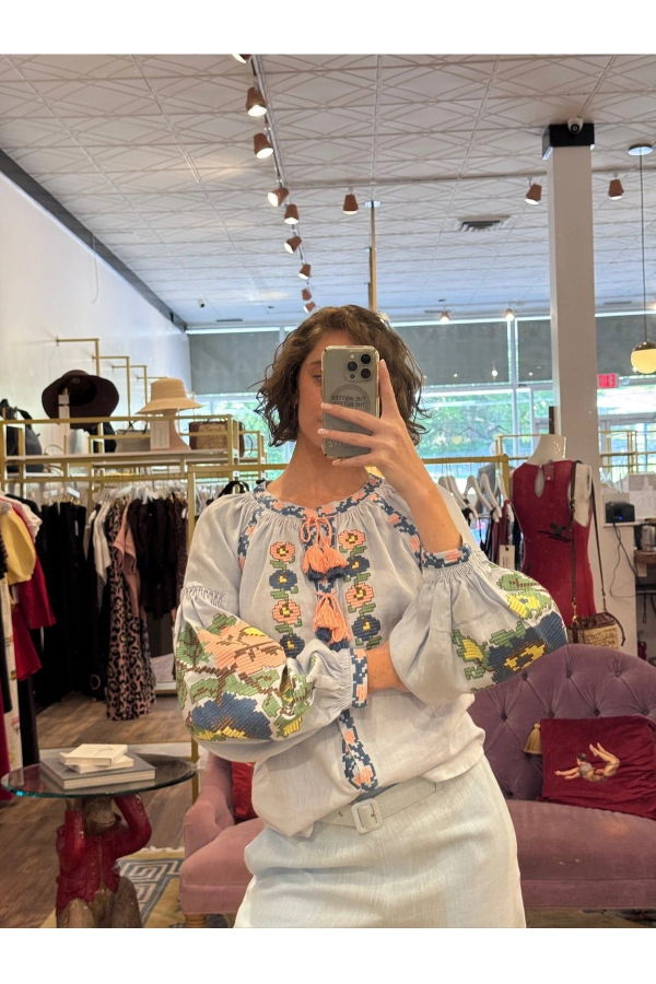 Annabo Elysian Blouse - Light Blue