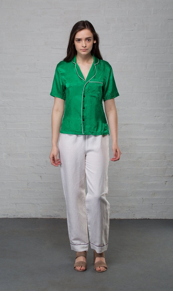 Creatures of Comfort PJ Silk Linen Pant - White Creatures of Comfort PJ Silk Linen Pant - White