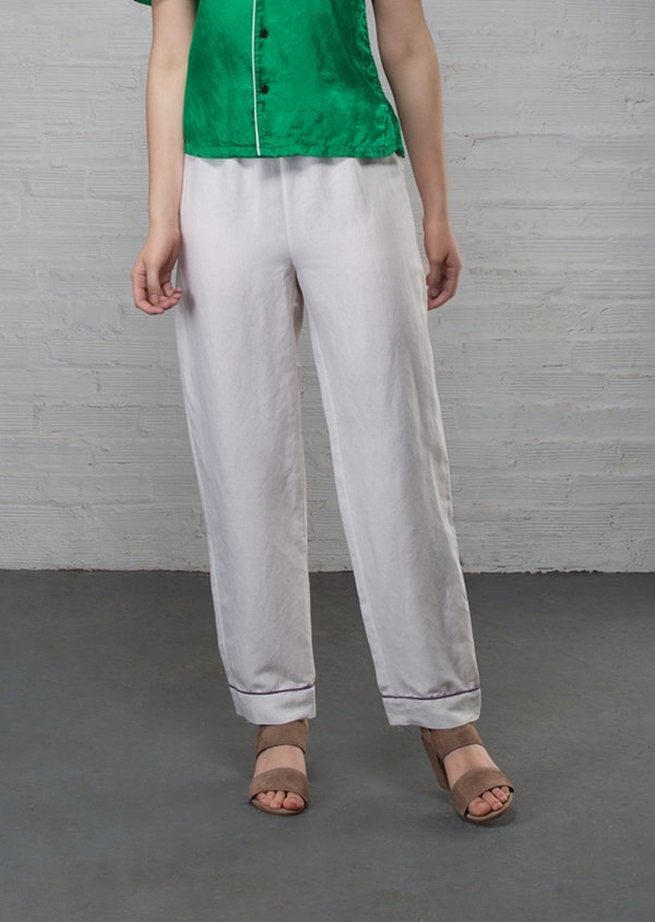 Creatures of Comfort PJ Silk Linen Pant - White Creatures of Comfort PJ Silk Linen Pant - White