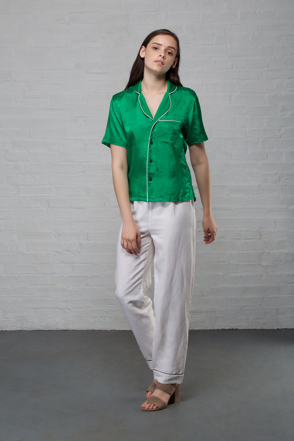 Creatures of Comfort PJ Silk Linen Pant - White Creatures of Comfort PJ Silk Linen Pant - White