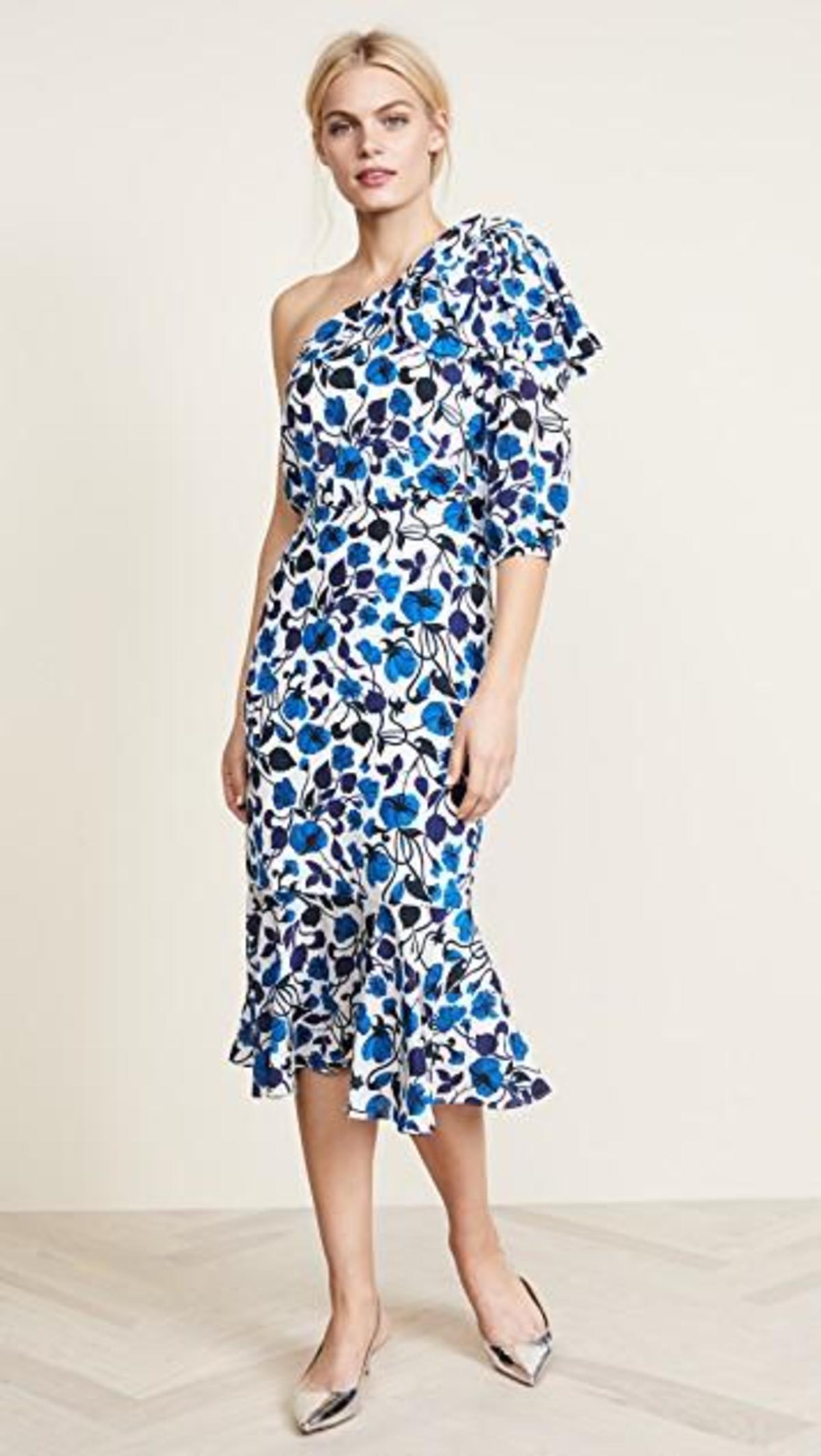 Saloni Juliet Dress - Blue Floral - Image 2 of 2