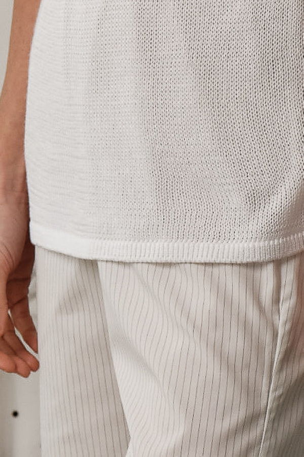 Donni. The Knit Shell Top - Powder